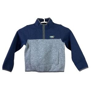 L.L. Bean Youth Navy Blue/ Gray Fleece Pullover Knit Sweater Size 6/7